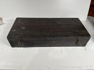 Antique Ratchet Wrench Socket Set Circa 1910 Incomplete Wood Box