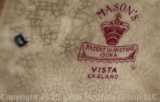 VINTAGE MASON'S IRONSTONE CHINA MADE IN ENGLAND RED VISTA PITCHER JUG 6 1/2"T