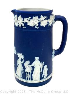 WEDGWOOD England Dark Blue Jasper Dip Jug PITCHER Tankard 5 3/8"T