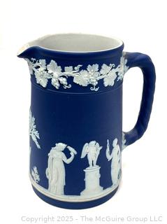 WEDGWOOD England Dark Blue Jasper Dip Jug PITCHER Tankard 5 3/8"T