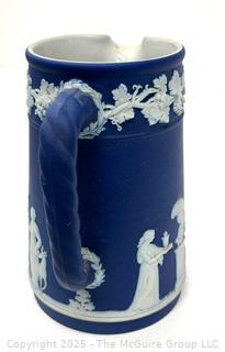 WEDGWOOD England Dark Blue Jasper Dip Jug PITCHER Tankard 5 3/8"T
