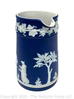 WEDGWOOD England Dark Blue Jasper Dip Jug PITCHER Tankard 5 3/8"T