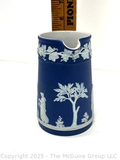 WEDGWOOD England Dark Blue Jasper Dip Jug PITCHER Tankard 5 3/8"T