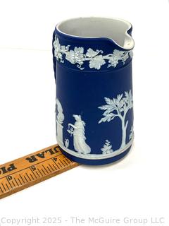 WEDGWOOD England Dark Blue Jasper Dip Jug PITCHER Tankard 5 3/8"T