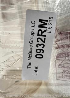 Group of five (5) antique glass pint milk bottles: various brands