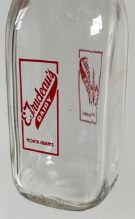 Group of five (53) antique glass milk pint bottles: various brands