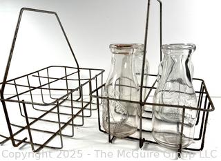 Two (2) Wire Bottle Carriers: with four bottles