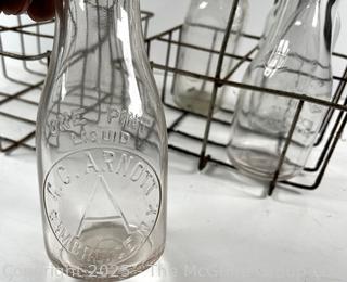 Two (2) Wire Bottle Carriers: with four bottles