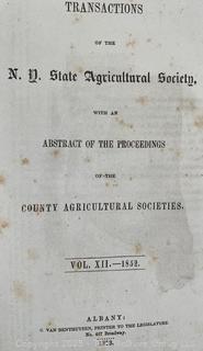 1852 Transactions of the N.Y. State Agricultural Society