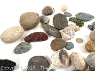 Group of Natural Stone Pebbles and Cobbles Picked While Working Scotch Hill Farm