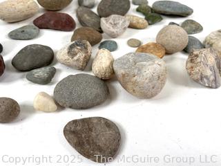 Group of Natural Stone Pebbles and Cobbles Picked While Working Scotch Hill Farm