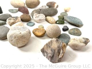Group of Natural Stone Pebbles and Cobbles Picked While Working Scotch Hill Farm