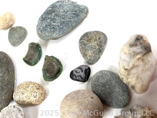 Group of Natural Stone Pebbles and Cobbles Picked While Working Scotch Hill Farm