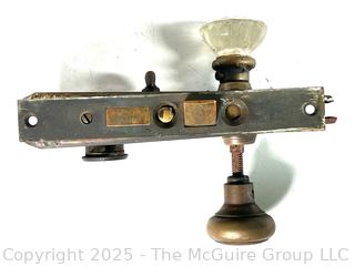 Hand tools and Hardware: Keyed door lock; hex-key socket set; cross-cut hand saw (Challenger by DISSTON); and adjustable wrench