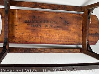 Victorian Era Child's Sled marked Bonesteel, Troy, NY (owner?)