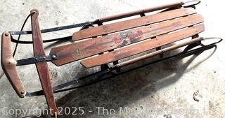 Vintage Wood Flexible Flyer Snow Sled 