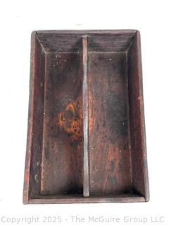 Segmented Wooden Tray w/ Handle Typically Used for Tabletop Flatware 