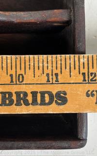 Segmented Wooden Tray w/ Handle Typically Used for Tabletop Flatware 