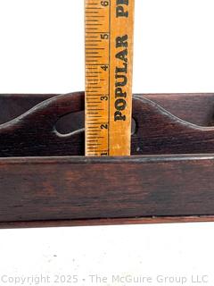 Segmented Wooden Tray w/ Handle Typically Used for Tabletop Flatware 