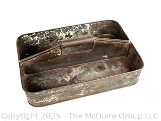 Segmented Tin Benchtop Container w/ Handle.  