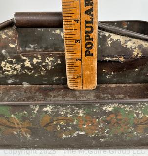 Segmented Tin Benchtop Container w/ Handle.  