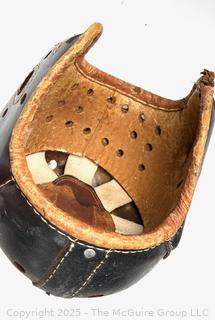 Vintage 1940s A29 Rawlings Black Leather Football Helmet Family