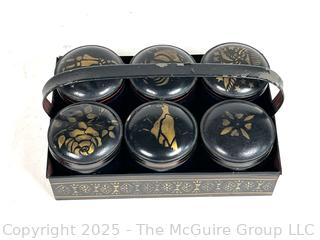 Farmhouse Toleware Spice Tin Box with 6 Spice Tins