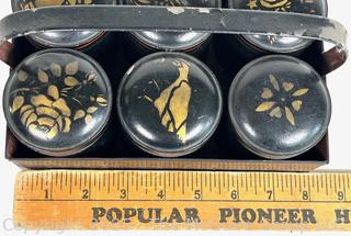 Farmhouse Toleware Spice Tin Box with 6 Spice Tins