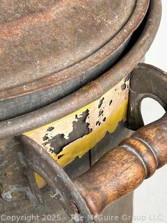 1870's metal washing tub with lid