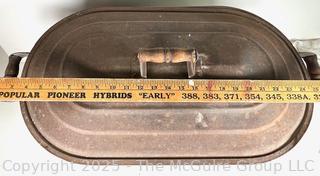 1870's metal washing tub with lid