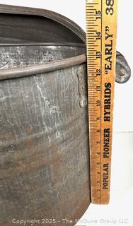 1870's metal washing tub with lid