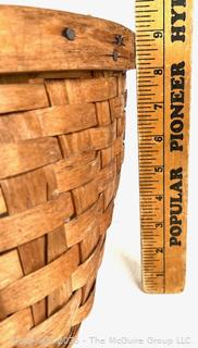 Woven Wood Splint Basket. Measures 11 x 15 x 9"T