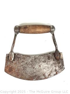 Antique Dough Divider wooden handled blade