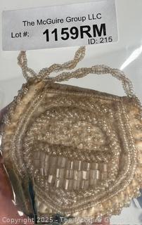 Victorian White Satin Beaded Handbag