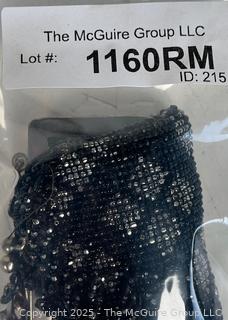 Victorian Black & Silver Glass Beaded Handbag 