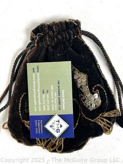 Black Silk Velvet Sequin Drawstring Handbag
