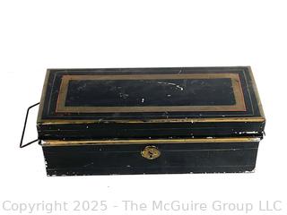 Toleware Tin Covered Container w/ Handle 