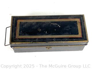 Toleware Tin Covered Container w/ Handle 