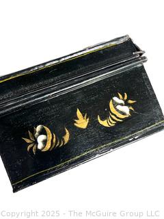 Toleware Tin Covered Container w/ Handle