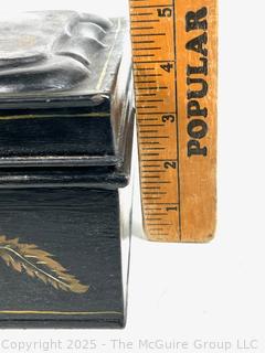 Toleware Tin Covered Container w/ Handle