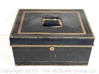 Toleware Tin Covered Container w/ Handle