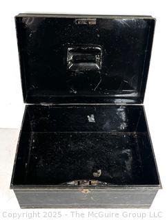 Toleware Tin Covered Container w/ Handle
