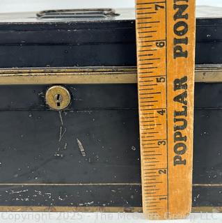 Toleware Tin Covered Container w/ Handle