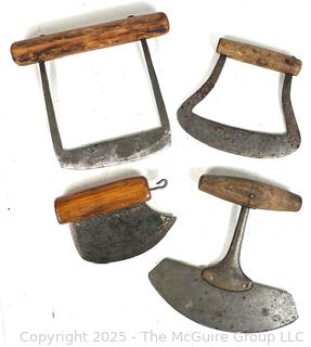 Four (4) Antique hand chopper blades