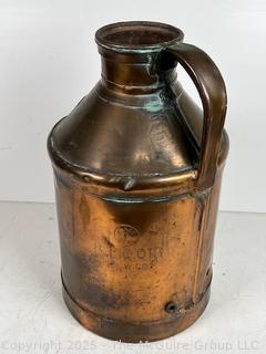 Copper Milk Can Historically Used for Transporting Milk.  