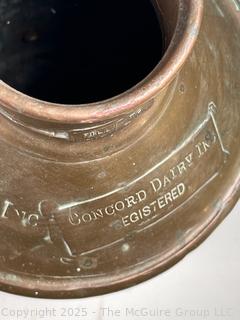 Copper Milk Can Historically Used for Transporting Milk.  