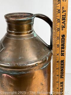 Copper Milk Can Historically Used for Transporting Milk.  
