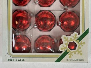 Three NIB Vintage Mercury Glass Christmas Ornaments by Pyramid 