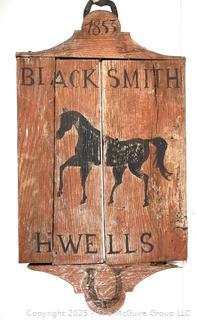 1853 Blacksmith's hanging sign.