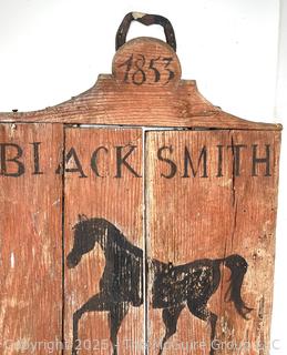 1853 Blacksmith's hanging sign.